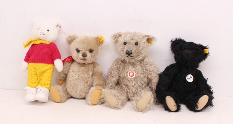Steiff: A collection of four unboxed assorted Steiff bears to comprise: Rupert 690877, 011559,