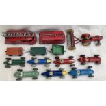 Diecast: A collection of assorted diecast vehicles to include: Dinky, seven Dinky Racers, two Fire