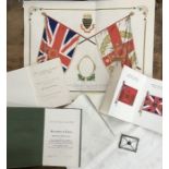 Items from the presentation of the colours to the The Duke of Cornwall Light Infantry in 1887 and