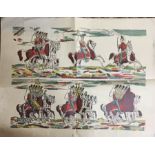 Early Victorian Cavalry Trooping band picture. Approximately 45cm by 35cm.