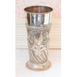 A Victorian “Wirral Polo Club Tournament’ silver cylindrical tapered Vase, of spiral  semi-fluted