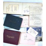 Mid-1950s autograph albums with Middlesex cricketers 1950, Leslie Compton, J. M. Sims, Alex Thomson,