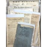 Early newspapers. An archive of approximately 350 newspapers, 18th & 19th century, with five earlier