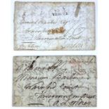 Napoleonic Wars. POW. A pair of manuscript crossed letters written by a Prisoner of War to a