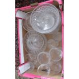 Box of mixed glassware to include cut glass bowls and other items