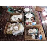 6 boxes of mixed china and glass, to include Royall commemoratives, Portmeirion , Torquay motto