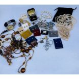 A large selection of costume jewellery, to include some vintage and some contemporary examples, to