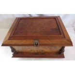 A Victorian walnut cased symphonium in table top case with foliate inlaid  panel, twin carrying