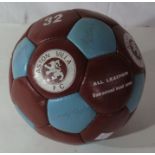 An Aston Villa football club signed leather football by Andy Taylor,Kenny Swain etc