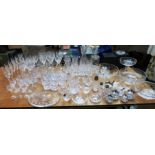 Large collection of Stuart crystal glass in the cascade pattern. to include vases, glasses bowls and