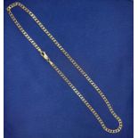 A square link 9ct gold curb chain. Approximate length 47cms. Approximate weight 10.1 grams. (1)