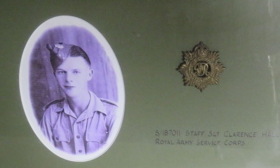 A framed group of WWII medals awarded to Staff SGT Clarence Kall . Royal Army Corps. To include - Image 2 of 4