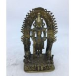A 19th century Indian brass deity altar, height 15.5cm.