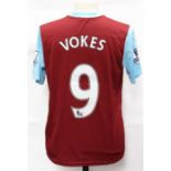 Burnley: A Burnley home football shirt, match issued for the game between Burnley and Arsenal,