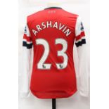 Arsenal: An Arsenal home football shirt, match worn, rare Poppy shirt, worn against Fulham in the