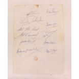 World Cup: A collection of ten autographs from the 1966 World Cup squad to comprise: Geoff Hurst,