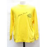 England: A signed 1966 England World Cup Winner yellow shirt, Size L, signed by Gordon Banks.