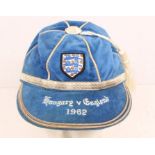 England: An England cap, awarded to Bobby Moore for his second England appearance, England v.