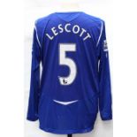 Everton: An Everton home football shirt, match worn for the game between Everton and Arsenal which