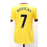 Arsenal: An Arsenal away football shirt, match issued, 2010-11, short-sleeved, Rosicky 7, Size L,