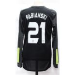 Arsenal: An Arsenal goalkeeper football shirt, match issued for the Arsenal 2013 Asia Tour