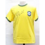 Brazil: A signed Retake Brazil shirt, signed by Pele, with certificate of authenticity from A1