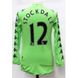 Fulham: A Fulham goalkeeper football shirt, match issued, 2011-12, long-sleeved, Stockdale 12,