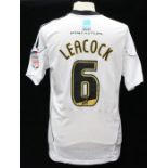 Derby County: A Derby County home football shirt, match issued, 2010-11, short-sleeved, Leacock 6,