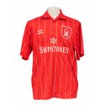 Nottingham Forest: A Nottingham Forest, 1992-94 short-sleeved home shirt, Size L, Shipstones sponsor