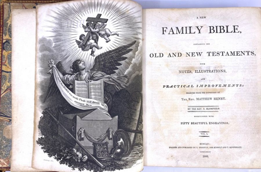 A New Family Bible Containing the Old and New Testaments, by Rev. E. Blomfield, in two volumes, - Image 2 of 4