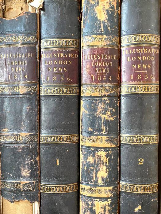 Illustrated London News, 1854 & 1856, four volumes, half-calf, folio, sold with all faults (4)