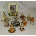 8 Border fine arts animals, a Goebel robin and a Leonardo collection figure of badgers together with