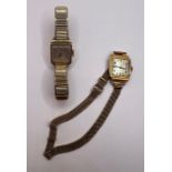 Two early 20th century Texa Watches - marked 18k gold to the case - with one on an 9ct Bracelet