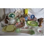 Mixed group of ceramics to include a Queen Victoria jubilee plate , Royal crown Derby plates,