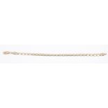 A 9ct gold curb chain bracelet with lobster clasp. Approximate weight 5.2 grams, 18cms in length. (