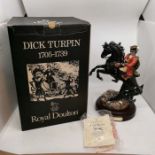 A Royal Doulton boxed figure of Dick Turpin on horseback stood on a plinth with certificate.