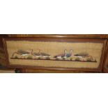 An Egyptian papyrus picture after the antique of geese feeding, 49cm x 148cm