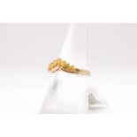 A 9ct gold fancy sapphire wishbone ring, gross weight approximately 2.9 grams. Size N. (1)