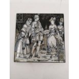 John Moyr Smith Mintons Earthenware tile, with a scene from ch. XXXVII of Sir Walter Scott's