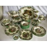 A large group of Copeland Spode Byrons series wares, to include a platter, large jug, twin handle