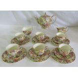 A Royal Winton chintz pattern tea service , to include a teapot, jug, sugar bowl, 6 cups, saucers