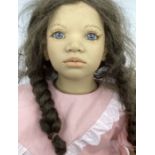 Annette Himstedt German modern boxed artist doll ; barefoot 1994 pink gown dressed doll in excellent