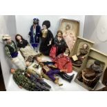 Vintage Dolls collection 1960s and 1970s ; to include felt and Tudor cottage artist doll, Highland