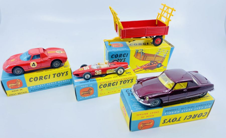 Corgi Toys circa 1960's diecast models - to include: 314 Ferrari 250, 154 Ferrari F1 Car, 62 Farm