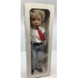 Trendon Vintage Sasha Gregor doll. Schoolboy blonde doll 1984 boxed doll  in original outfit in