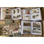 Postcards ; A large collection of Edwardian and early 20th century postcards in 3 modern files to