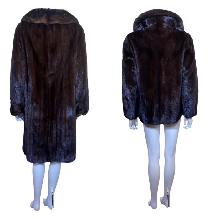 a vintage 50s chocolate mink coat by E. Urich Couture Furs of London, and a 50s/60s mink jacket ( - Image 2 of 3