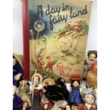 Large selection 1950s and 1960s cloth dolls including Ada Lumm and Italian pressed cloth smaller