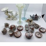 Antique Dolls Part tea services miniatures( some damage to odd pieces) together with  good Fluted