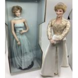 Franklin Mint Lady Diana Spencer doll in pale aqua princess of wales outfit-still in box-box cello